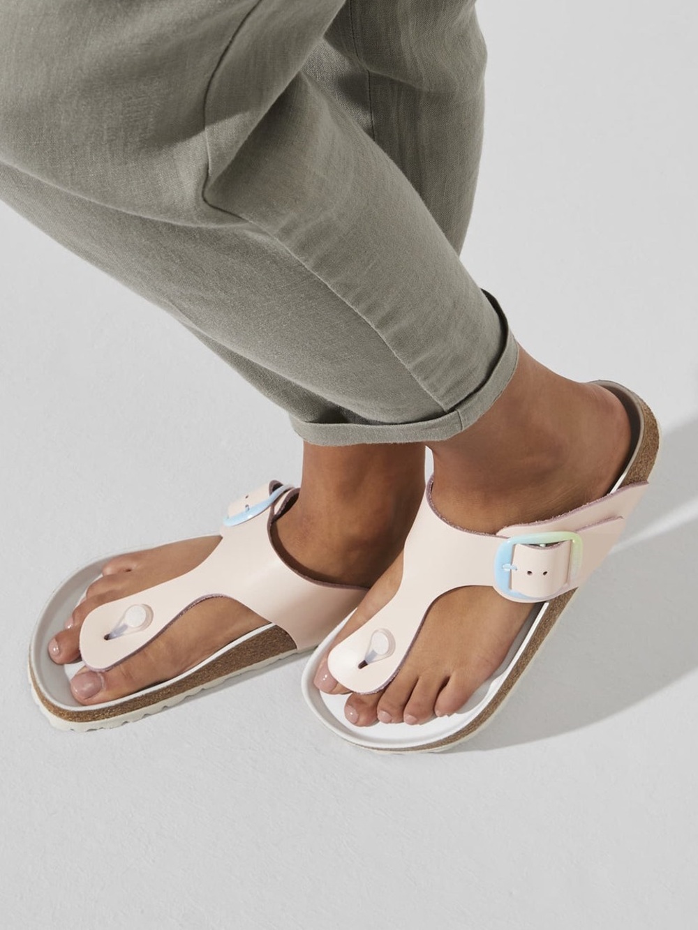 Birkenstock Gizeh Big Buckle Ombre Light Rose Leather Thong Sandals 40 260 9/9.5 - Picture 2 of 15